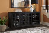 Vallisburg Black/Natural Accent Cabinet from Ashley - Luna Furniture