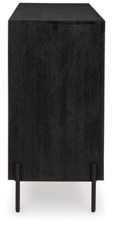 Vallisburg Black/Natural Accent Cabinet from Ashley - Luna Furniture