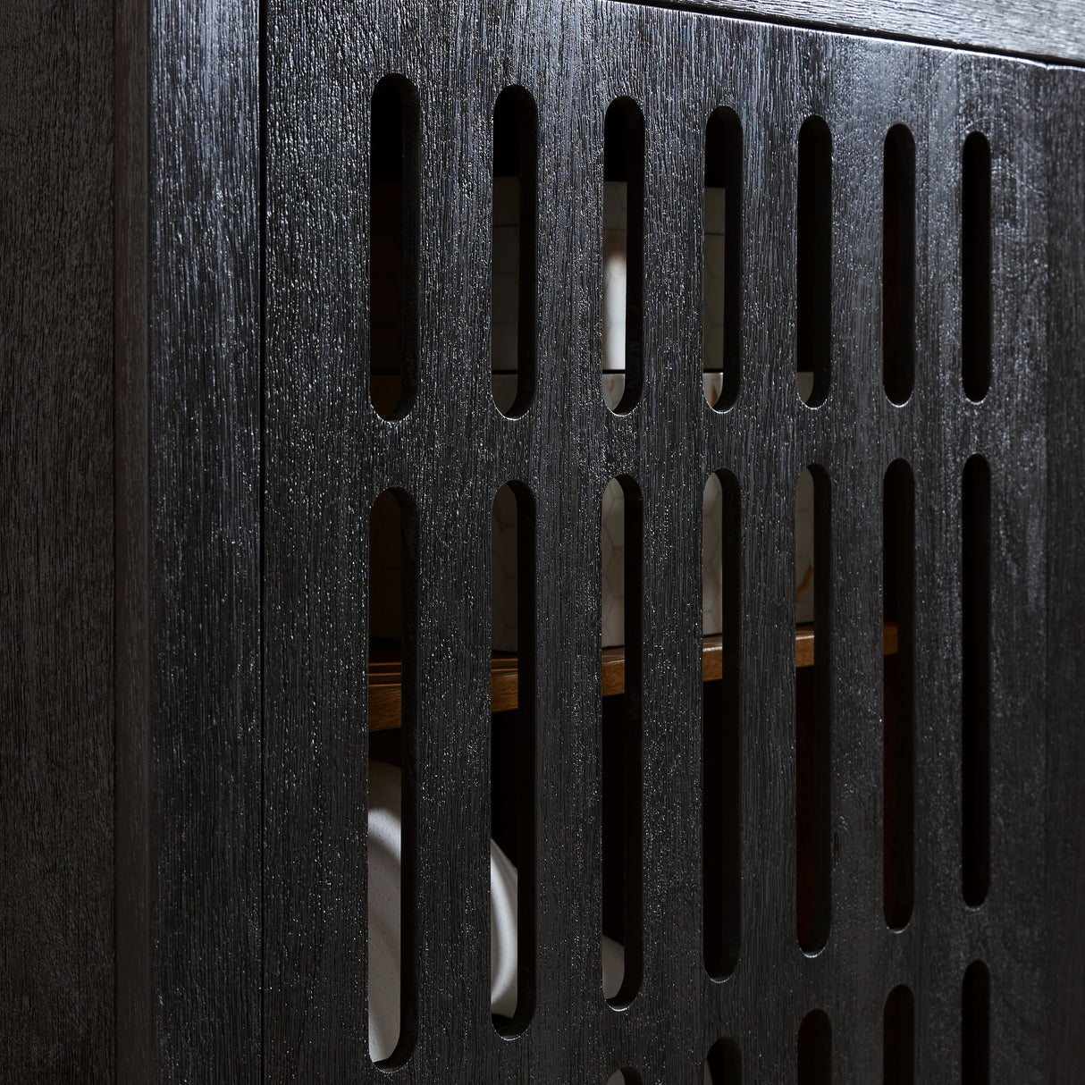 Vallisburg Black/Natural Accent Cabinet from Ashley - Luna Furniture