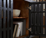 Vallisburg Black/Natural Accent Cabinet from Ashley - Luna Furniture