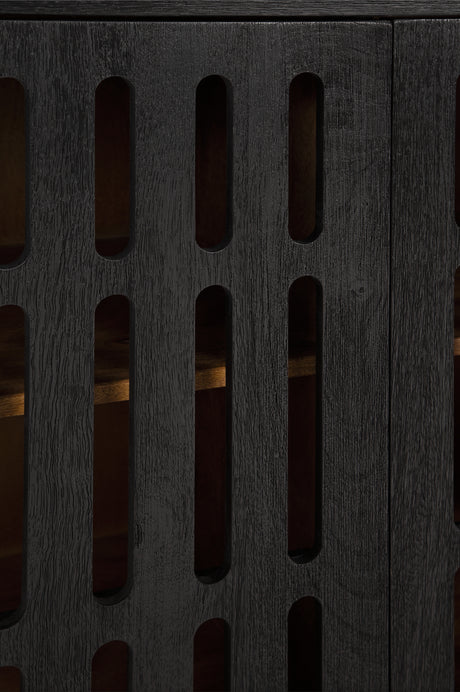 Vallisburg Black/Natural Accent Cabinet from Ashley - Luna Furniture