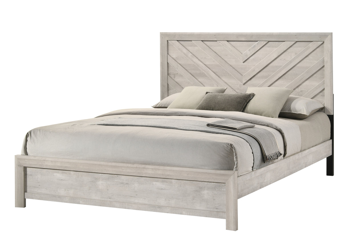 Valor Beige King Panel Bed from Crown Mark - Luna Furniture