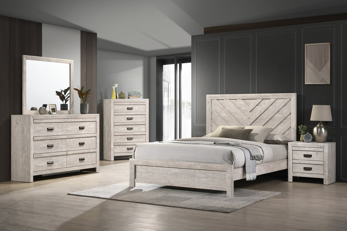 Valor Beige Queen Panel Bed from Crown Mark - Luna Furniture