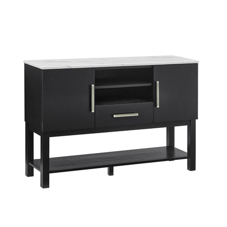 Vance Black Faux Marble Top Sideboard from Crown Mark - Luna Furniture