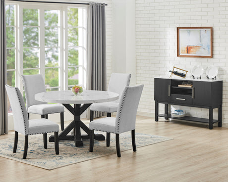 Vance Black Faux Marble Top Sideboard from Crown Mark - Luna Furniture