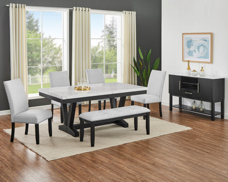 Vance Black Faux Marble Top Sideboard from Crown Mark - Luna Furniture