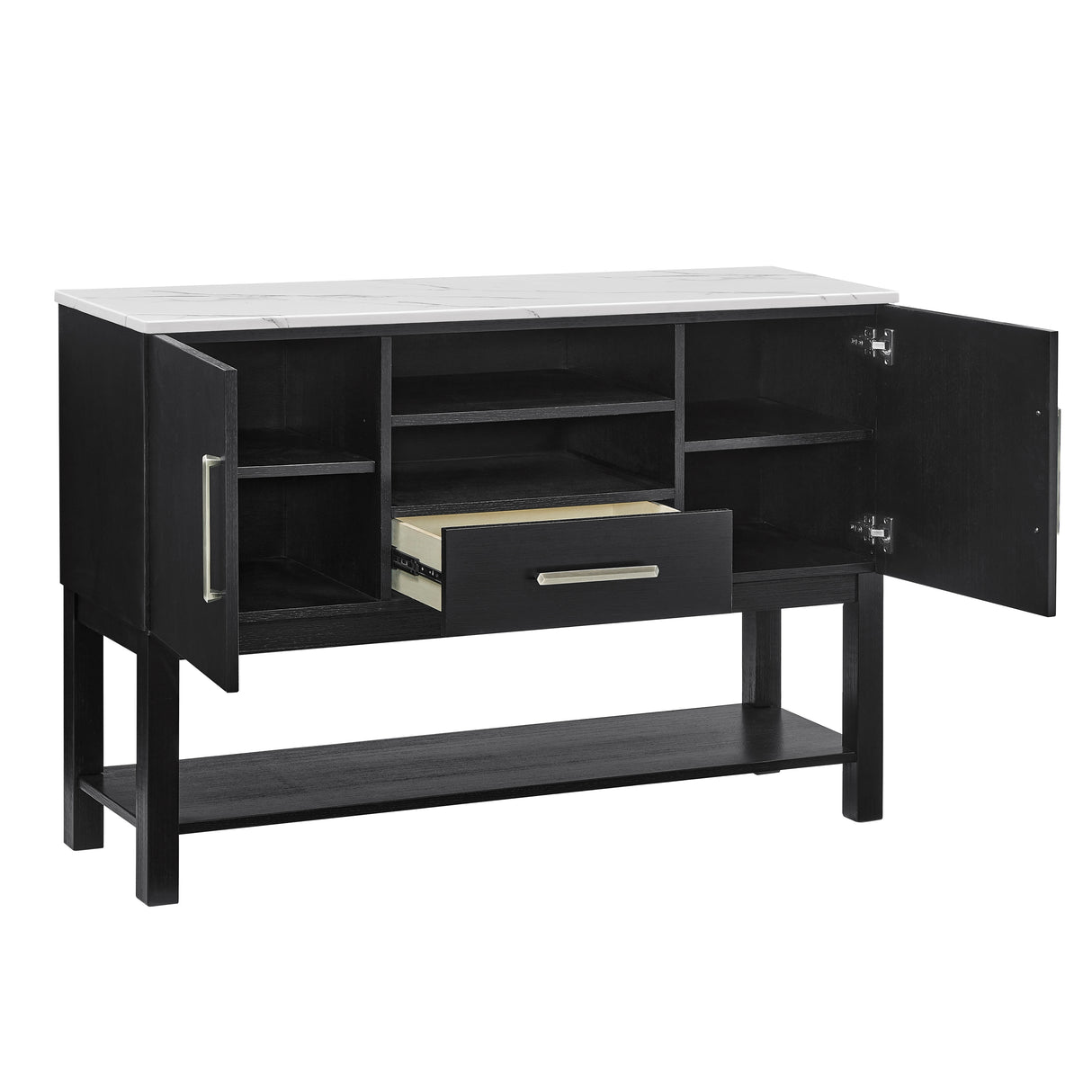 Vance Black Faux Marble Top Sideboard from Crown Mark - Luna Furniture