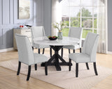 Vance Dove Faux Marble Round Dining Set from Crown Mark - Luna Furniture