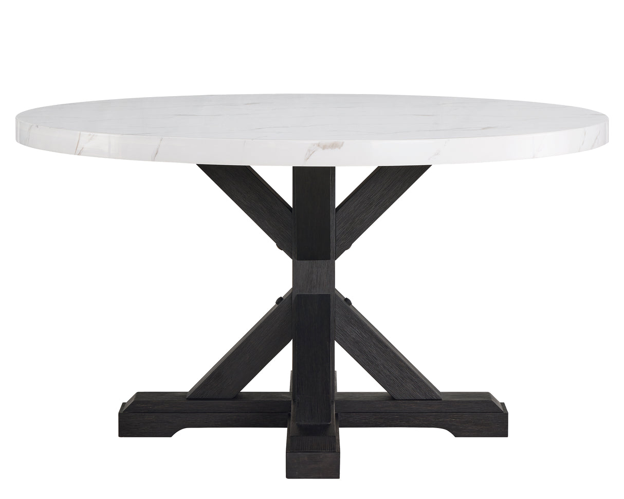 Vance Dove Faux Marble Round Dining Set from Crown Mark - Luna Furniture