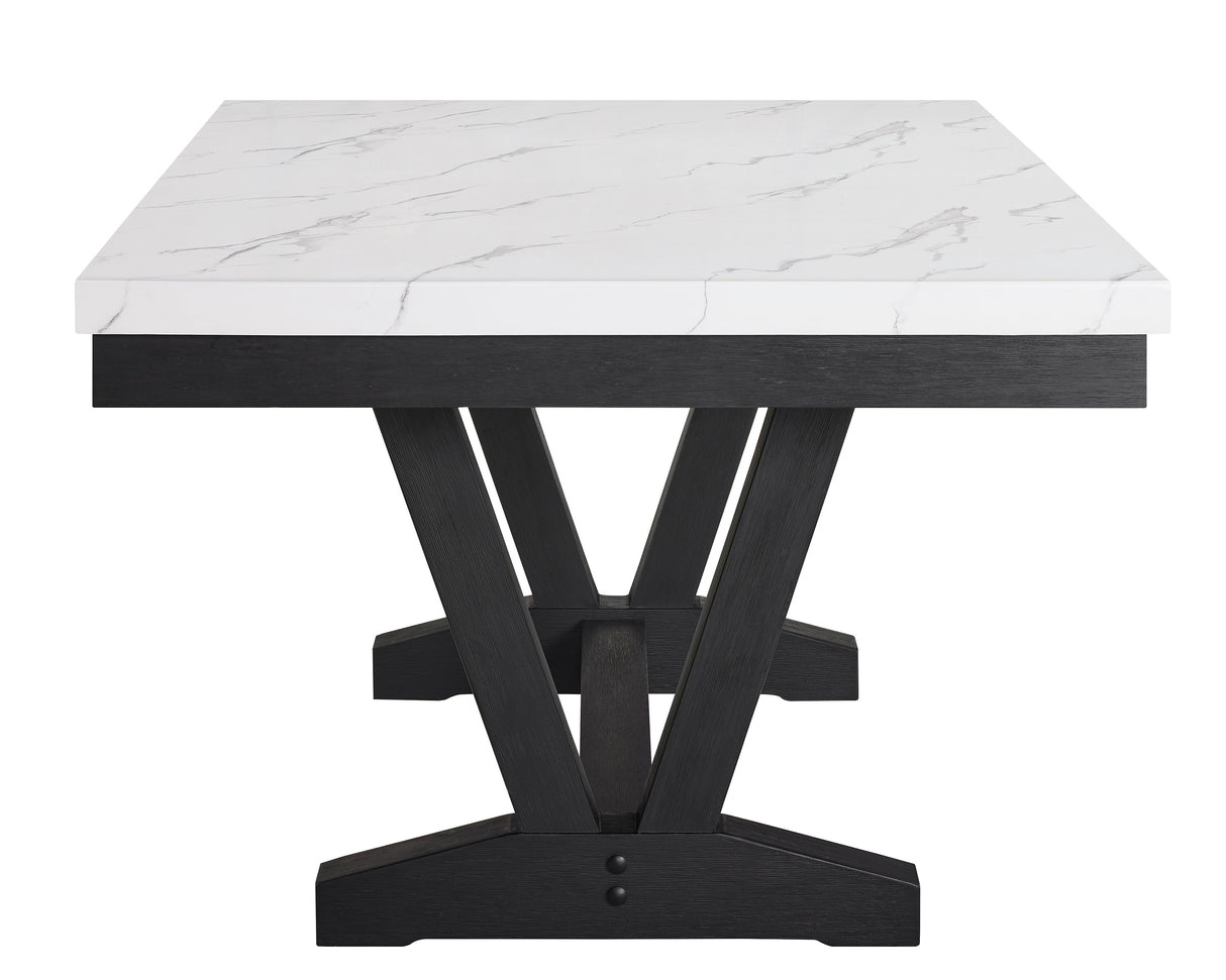 Vance Dove Faux Marble Dining Set from Crown Mark - Luna Furniture