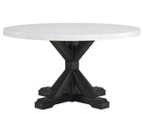 Vance White/Black Faux Marble Round Dining Table from Crown Mark - Luna Furniture