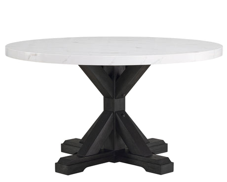 Vance Dove Faux Marble Round Dining Set from Crown Mark - Luna Furniture