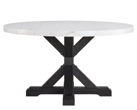 Vance Dove Faux Marble Round Dining Set from Crown Mark - Luna Furniture