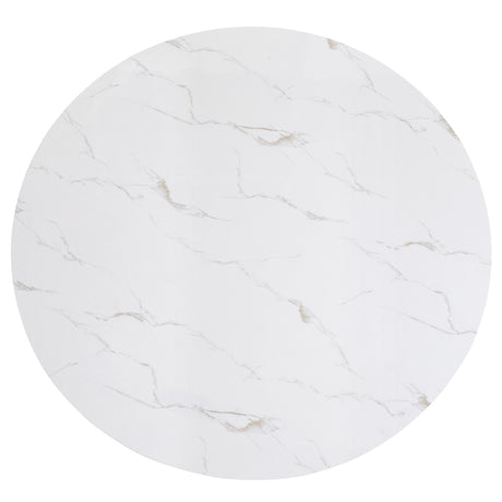 Vance Dove Faux Marble Round Dining Set from Crown Mark - Luna Furniture