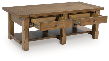 Vandenmore Medium Brown Coffee Table from Ashley - Luna Furniture