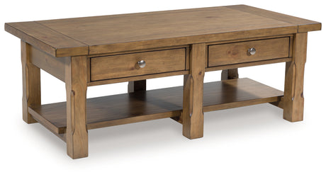 Vandenmore Medium Brown Coffee Table from Ashley - Luna Furniture
