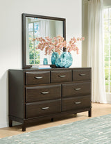 Vanmore Dark Brown Bookcase Storage Platform Bedroom Set from Ashley - Luna Furniture