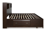 Vanmore Dark Brown California King Bookcase Storage Platform Bed from Ashley - Luna Furniture