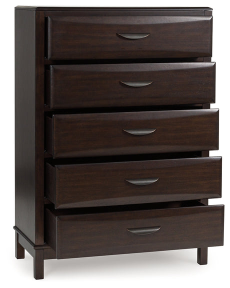 Vanmore Dark Brown Bookcase Storage Platform Bedroom Set from Ashley - Luna Furniture