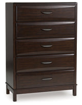 Vanmore Dark Brown Bookcase Storage Platform Bedroom Set from Ashley - Luna Furniture