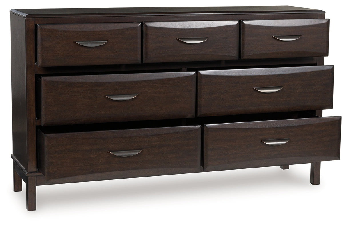 Vanmore Dark Brown Bookcase Storage Platform Bedroom Set from Ashley - Luna Furniture