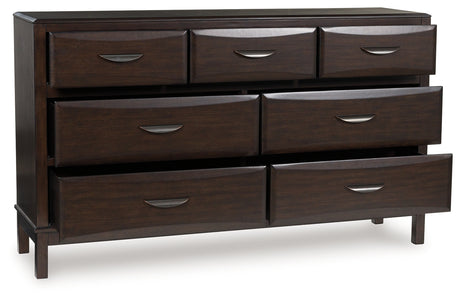 Vanmore Dark Brown Bookcase Storage Platform Bedroom Set from Ashley - Luna Furniture