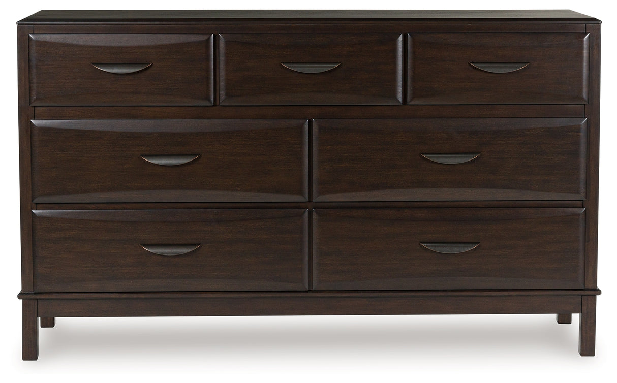 Vanmore Dark Brown Bookcase Storage Platform Bedroom Set from Ashley - Luna Furniture
