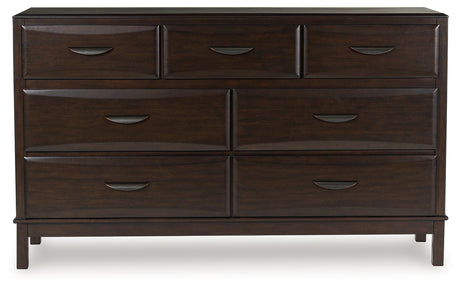 Vanmore Dark Brown Bookcase Storage Platform Bedroom Set from Ashley - Luna Furniture