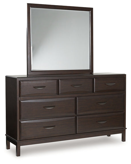 Vanmore Dark Brown Dresser and Mirror from Ashley - Luna Furniture