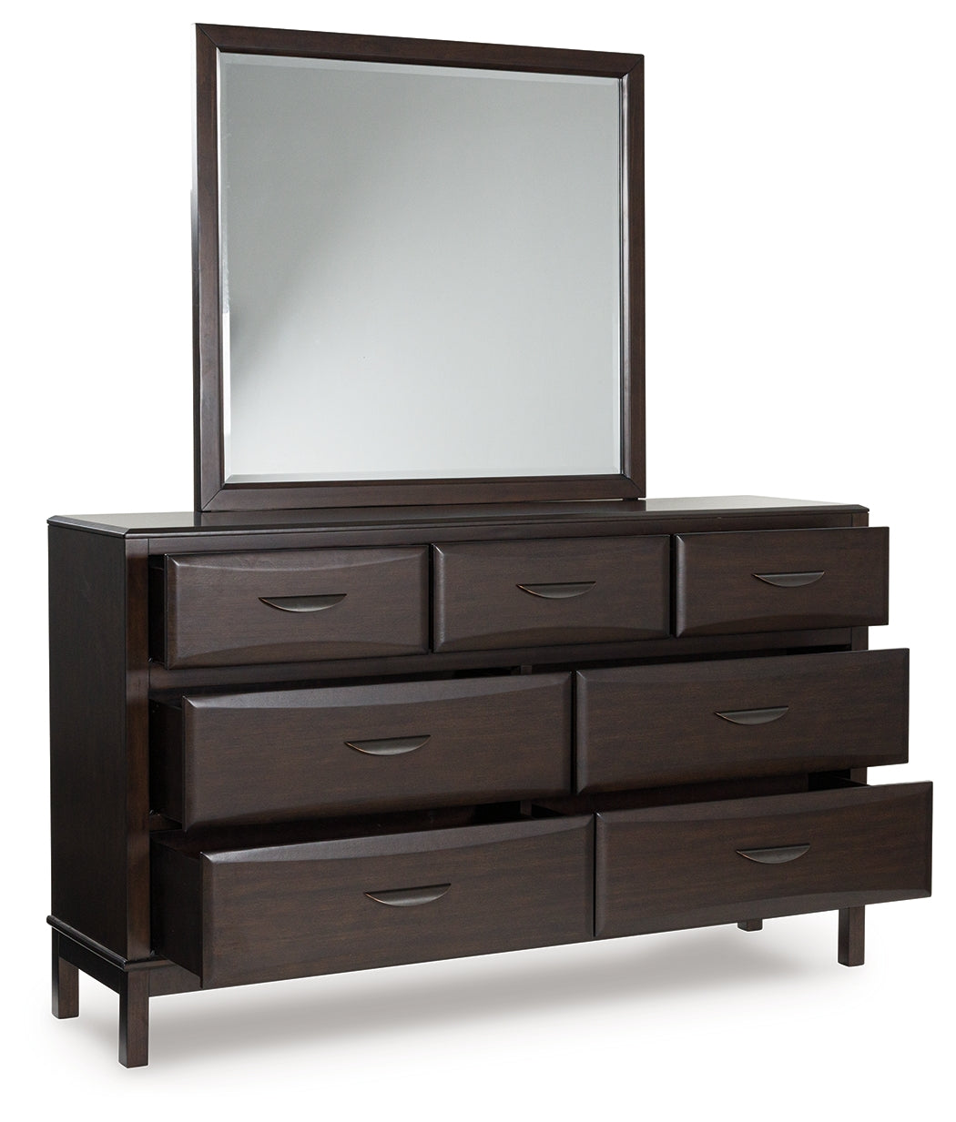 Vanmore Dark Brown Dresser and Mirror from Ashley - Luna Furniture