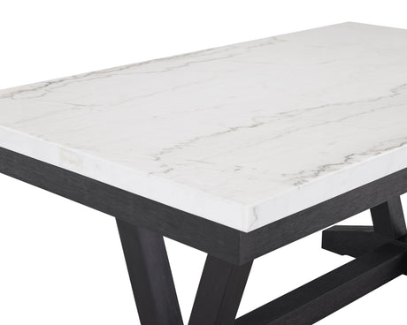 Varley Dove Genuine Marble Dining Set from Crown Mark - Luna Furniture