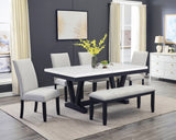 Varley Dove Genuine Marble Dining Set from Crown Mark - Luna Furniture