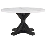 Varley Dove Genuine Marble Round Dining Set from Crown Mark - Luna Furniture