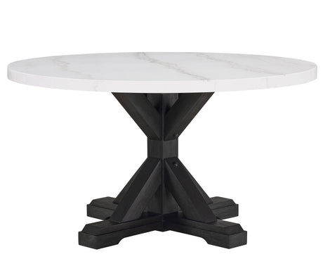 Varley Dove Genuine Marble Round Dining Set from Crown Mark - Luna Furniture