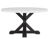 Varley Dove Genuine Marble Round Dining Set from Crown Mark - Luna Furniture