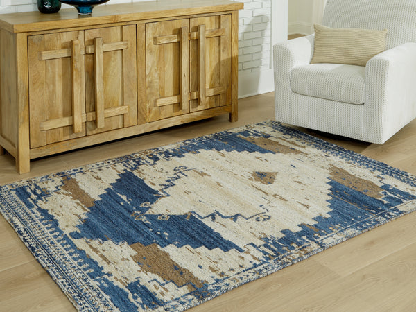 Varnler Blue/Brown/Tan Medium Rug