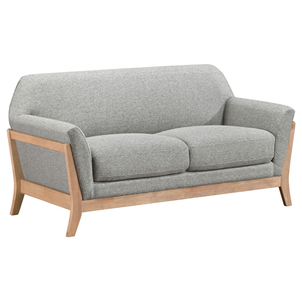 Vaughn Gray Fabric Upholstered Flared Arm Loveseat
