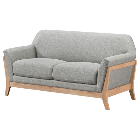 Vaughn Gray Fabric Upholstered Flared Arm Loveseat from Coaster - Luna Furniture