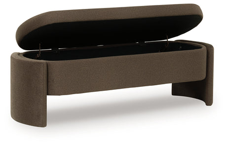 Vavuniya Brown Storage Bench from Ashley - Luna Furniture