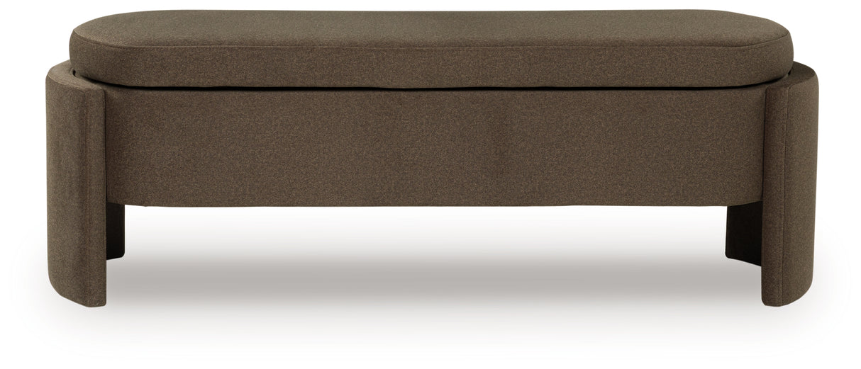 Vavuniya Brown Storage Bench from Ashley - Luna Furniture