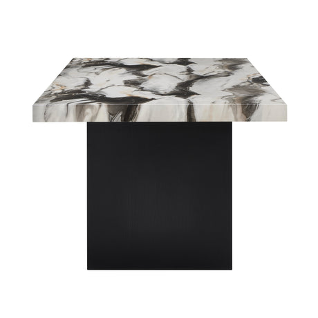 Vega Black/Brown Faux Marble Dining Set from Crown Mark - Luna Furniture