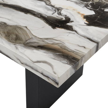 Vega Black Faux Marble Dining Table from Crown Mark - Luna Furniture