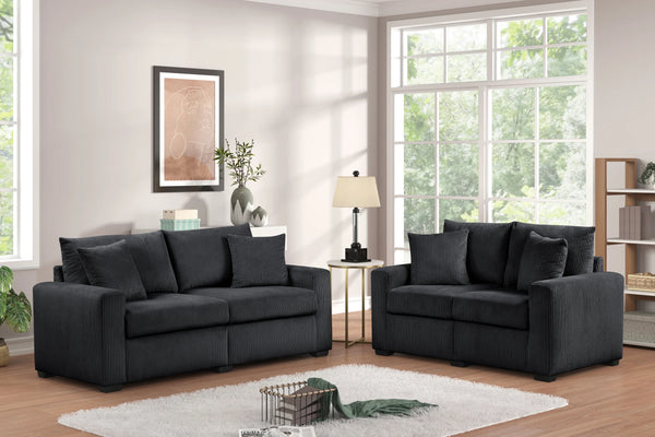 Norvix Black Sofa and Loveseat