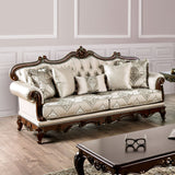 Veracruz Dark Cherry/Beige Sofa from Furniture of America - Luna Furniture