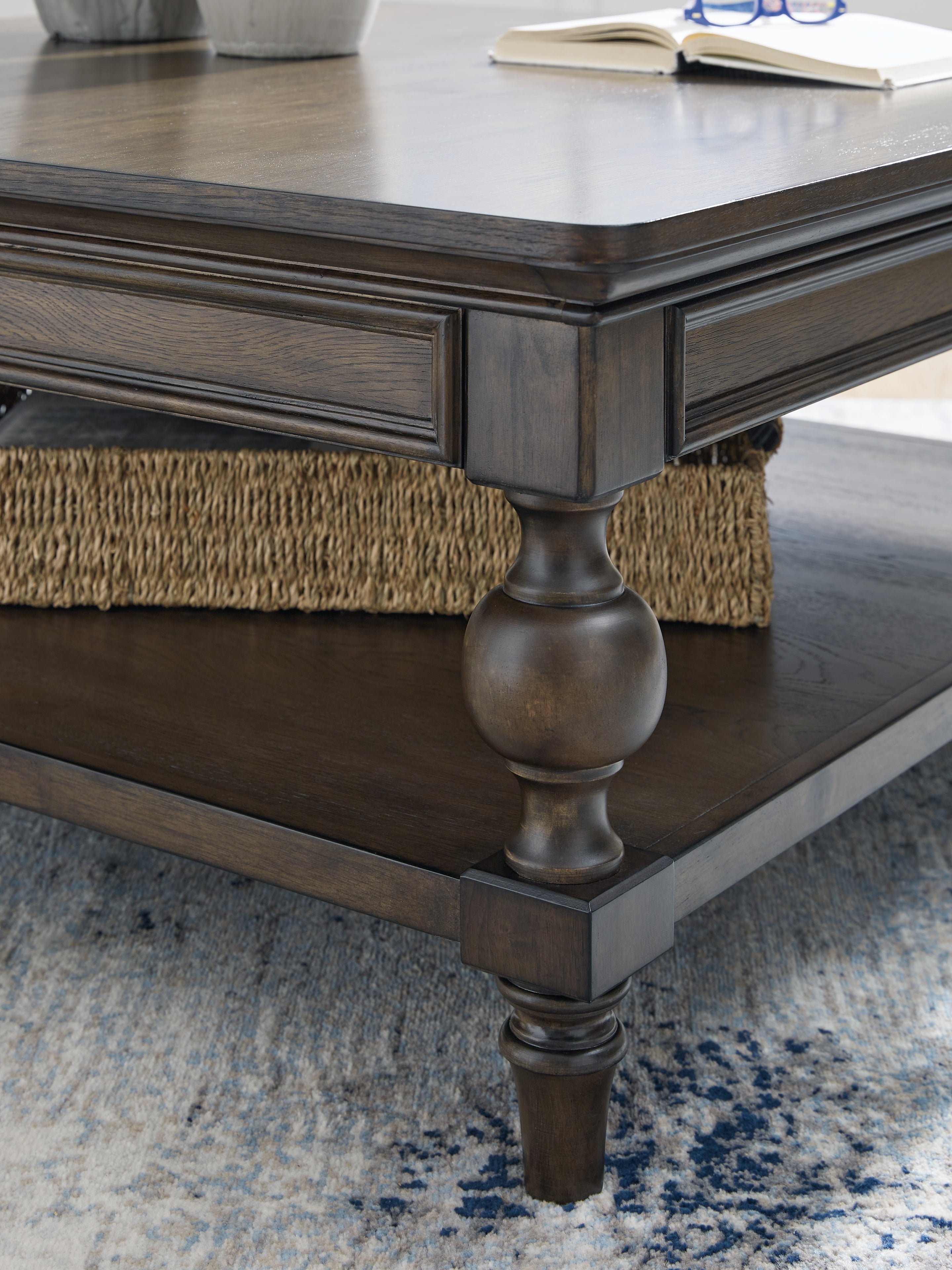 Veramond Dark Brown Coffee Table - Luna Furniture