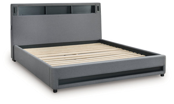 Verishaw Gray California King Upholstered Bed
