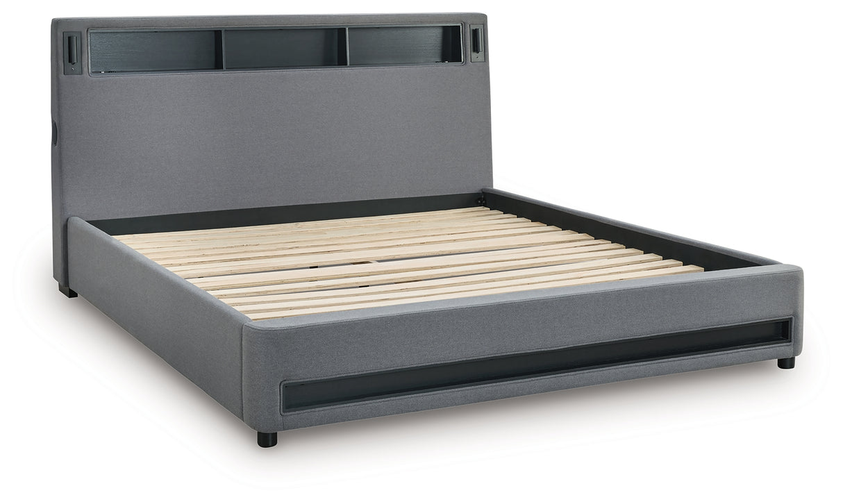 Verishaw Gray King Upholstered Bed from Ashley - Luna Furniture