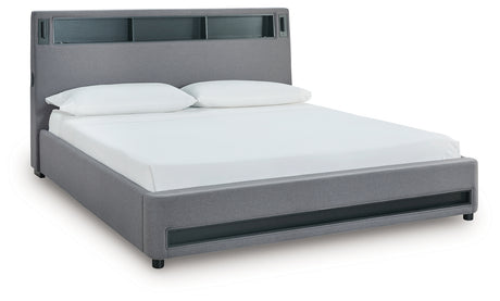 Verishaw Gray King Upholstered Bed from Ashley - Luna Furniture