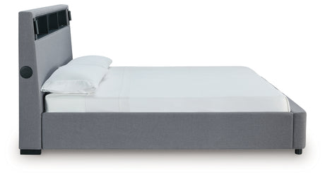 Verishaw Gray King Upholstered Bed from Ashley - Luna Furniture