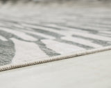 Verland Gray/White Washable Large Rug from Ashley Furniture - Luna Furniture